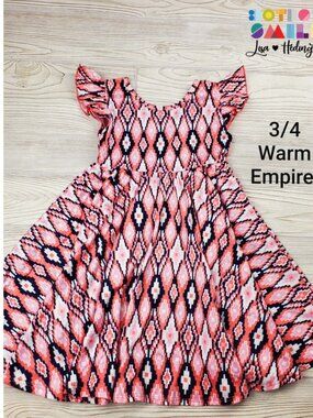 NWT Dot Dot Smile Flutter Sleeve Dress Pink Desert 3/4
